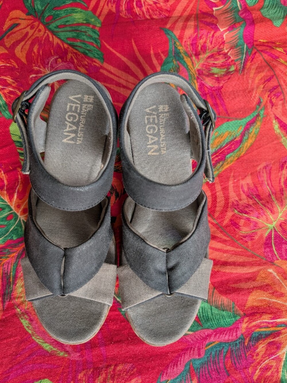 El Naturalista N5007t Seaweed Canvas Land/Leaves Wedge Sandal EU39 US 8.5